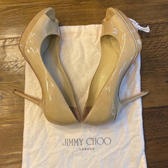 Jimmy Choo Peep Toe Patent Leather Pumps - Picture 4 of 7